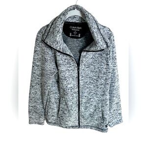 Calvin Klein Performance Marled Gray Full-Zip Bomber Jacket